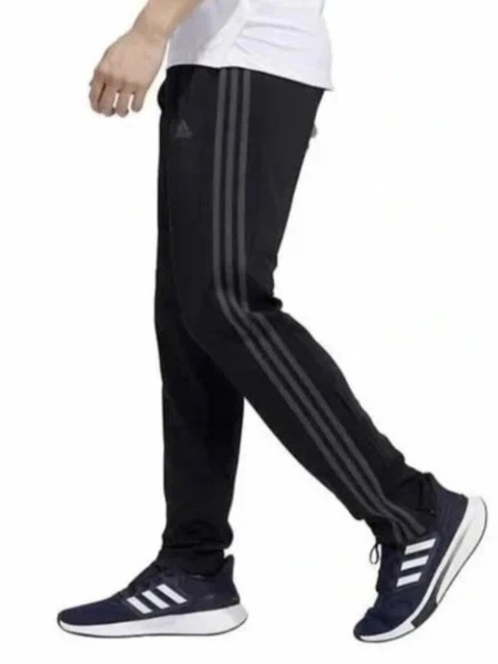adidas Track Pants Mens XS Black Tapered Zip Joggers 28x31 Athletic 3 Stripe